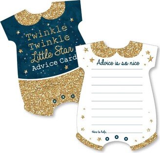 Big Dot of Happiness Twinkle Twinkle Little Star - Baby Bodysuit Wish Card Baby Shower Activities - Shaped Advice Cards Game - Set of 20