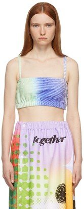 SSENSE Exclusive Blue & Green Printed Towel Bralette