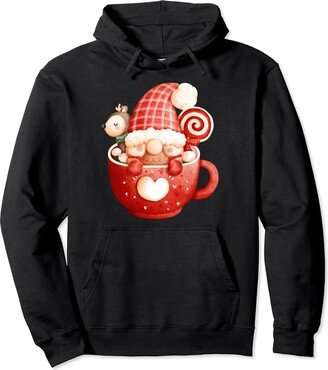 Cuddles and Cocoa Clothing Cute Winter Gnomes Cocoa Mug Christmas Women's Pullover Hoodie