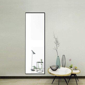 GEROJO Full Length Mirror Floor Standing ,Leaning, Black Aluminum Alloy Frame