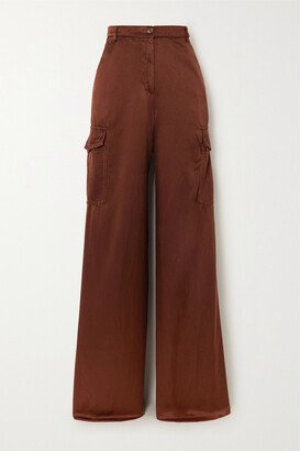 Faille Straight-leg Cargo Pants - Brown