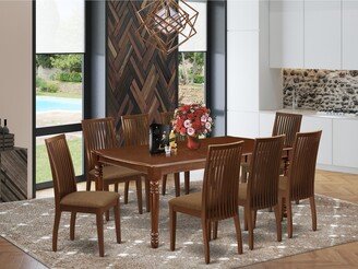 7 Pc Dining set with a Kitchen Table and 6 Wood Seat Kitchen Chairs in Oak Finish-AF