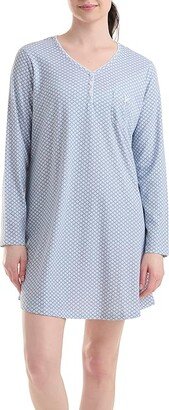 Carribean Getaway Long Sleeve Henley Nightshirt (Diamond Geo) Women's Pajama