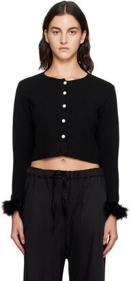 Black Cropped Cardigan-AC