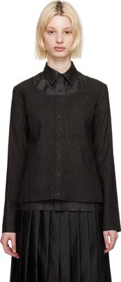 UMBER POSTPAST Black Mud-Dyed Cardigan