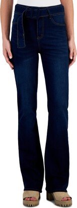 Juniors' Belted High Rise Jeans