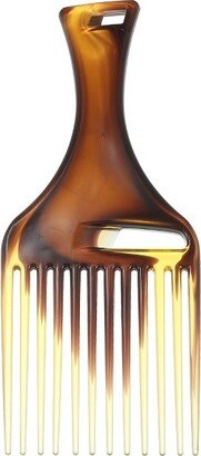 Unique Bargains Wide Tooth Afro Hair Pick Comb Hair Hairdressing Styling Tool Plastic Amber 1 Pcs