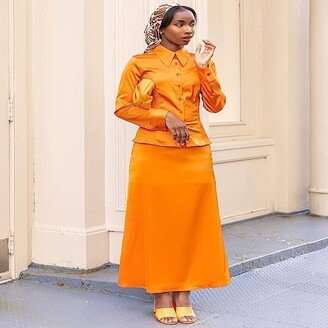 Women's Burnt Orange Midi Skirt by @aissatatdiallo