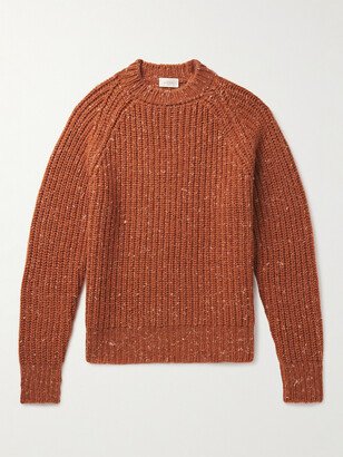 Slim-Fit Ribbed Wool and Silk-Blend Sweater-AA