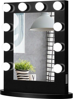 Wall Mounted Vanity Mirror Hollywood Makeup Dimmer Light Black