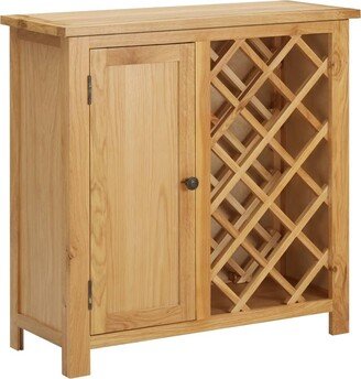 Wine Cabinet for 11 Bottles 31.5x12.6x31.5 Solid Oak Wood