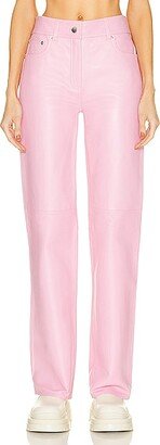 Sandy Leather Pant in Pink