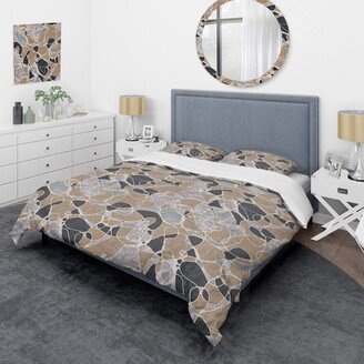 Designart 'Collage Of Burlap Cardboard & Denim' Modern Duvet Cover Set