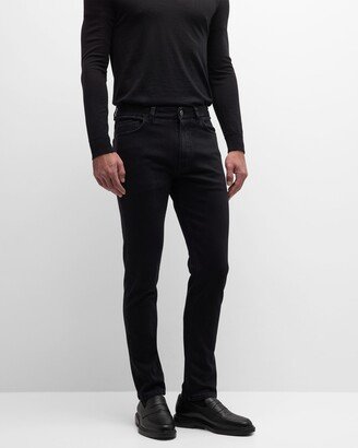 Men's Black Denim Stretch Slim-Fit Jeans