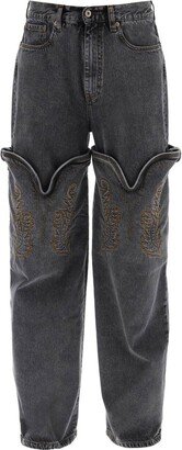 Y project evergreen mini cowboy cuff jeans-AA