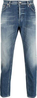 Faded Sim-Cut Cropped Jeans