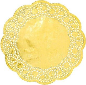 Juvale 100-Pack Round 10 Gold Metallic Paper Lace Doilies for Art Craft Party Table Decor