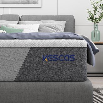 Kescas 10 Inch Bamboo Charcoal Cooling Gel Memory Foam Spring Hybrid Mattress