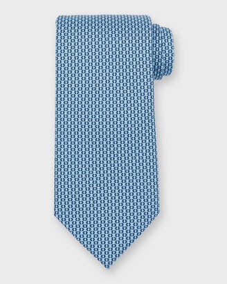 Men's Micro-Circle Print Silk Tie-AA