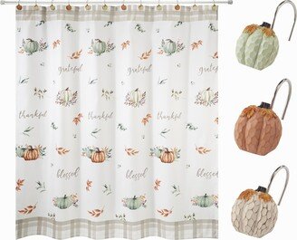 Grateful Patch Harvest 13-Pc. Shower Curtain & Hooks Set