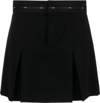 Logo-Trim Pleated Miniskirt