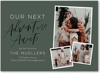 Moving Announcements: Adventures Await Moving Announcement, Beige, 5X7, Matte, Signature Smooth Cardstock, Square