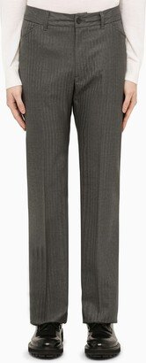 Blue wool regular trousers