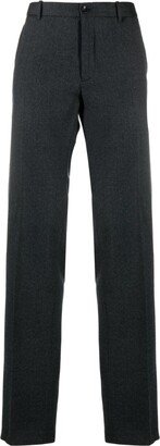 Pressed-Crease Felted Wool Tailored Trousers