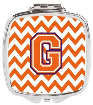 CJ1062-GSCM Letter G Chevron Orange & Regalia Compact Mirror