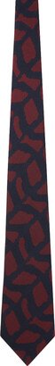 Navy & Burgundy Graphic Tie