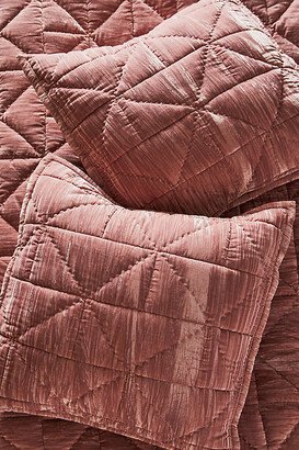 Plush Crushed Velvet Quilted Euro Sham-AA