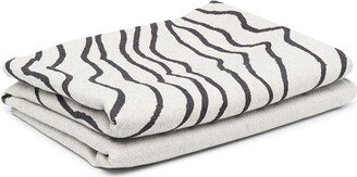 Graphic-Print Fringed Throw