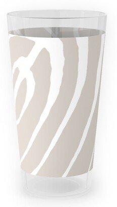 Outdoor Pint Glasses: Leaves - Greige Outdoor Pint Glass, Beige