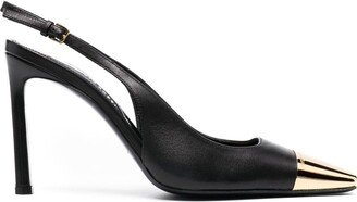 Toecap Slingback Leather Pumps