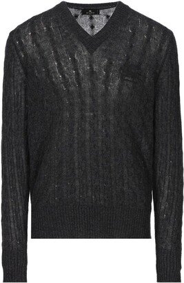 Logo-Embroidered V-Neck Knitted Jumper-AA