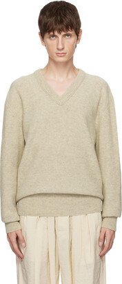 Beige V-Neck Sweater-AA