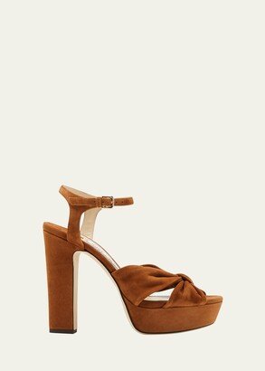 Heloise Suede Ankle-Strap Platform Sandals-AA