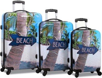 Rolite Beach Arrow Sign Hardside 3-Piece Spinner Luggage Set