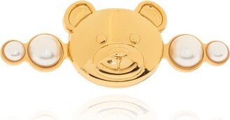 Teddy Bear Head Embellished Brooch