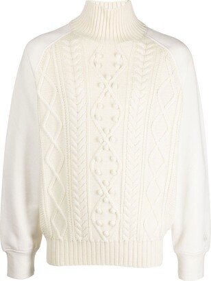 Hybrid cable-knit sweater