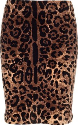 Leopard Jacquard Mini Skirt