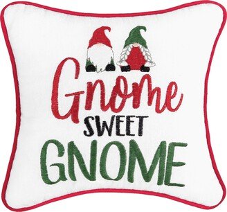 Gnome Sweet Gnome Embroidered Throw Pillow-AA