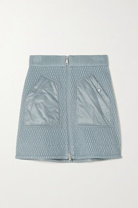 Quilted Shell Mini Skirt - Blue