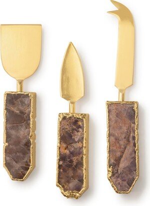 Gauri Kohli Brittany Amethyst Cheese Knives, Set of 3