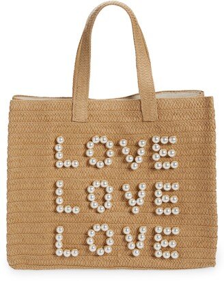 Three Times the Love Straw Tote