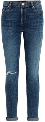 Lana Mid-Rise Slim Boyfriend Crop Jeans