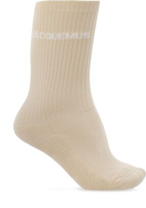 Logo Intarsia Knit Socks-AB