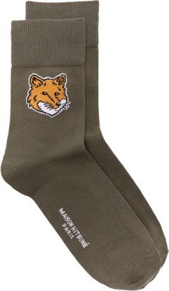 Chillax Fox-motif ribbed socks