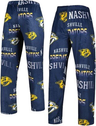 Men's Concepts Sport Navy Nashville Predators Windfall Allover Microfleece Pajama Pants