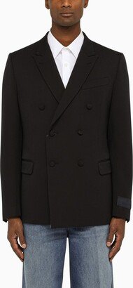 Double-breasted navy wool jacket-AA